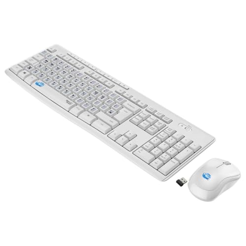 Kit teclado y ratón inalámbrico blanco para mantener tu escritorio de teletrabajo ordenado