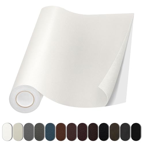 Lifeshoon Leather Repair Patch, 17X158 Inch Self Adhesive Leather Repair, Large Vinyl Patch Tape for Couches, Furniture, Car Seats, Cabinets, Wall, Handbags ï¼ˆ17X158 Inch, Whiteï¼‰