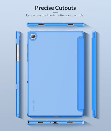 Image of MoKo Case for Samsung Galaxy Tab A11+ Plus 11 inch 2025, Blue Wave | Fit Samsung Galaxy Tab A9+ Plus 2023 with Soft TPU Translucent Back Protective Cover Trifold Stand Case, Auto Wake /Sleep