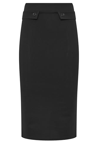 Image of Long Tall Sally - LTS Tall Button Detail Midi Skirt - Women's Black