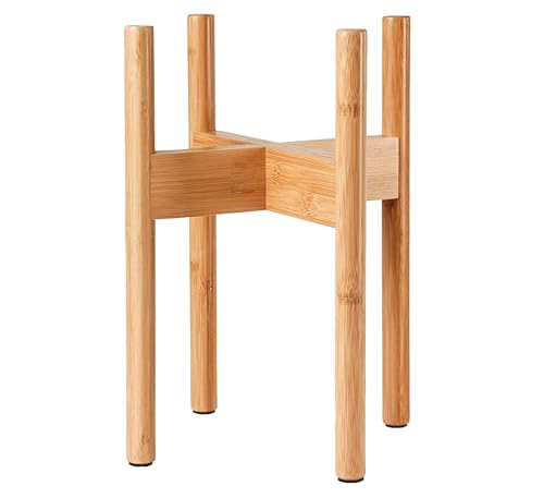 Plant Stand Indoor - Corner, Table and Floor Planter Holder - Adjustable, Durable Bamboo Wood - Fits 8, 10, 12-inch Dia Small, Mid-Large, Tall or Short Pot Sizes by ZPirates - Image 9