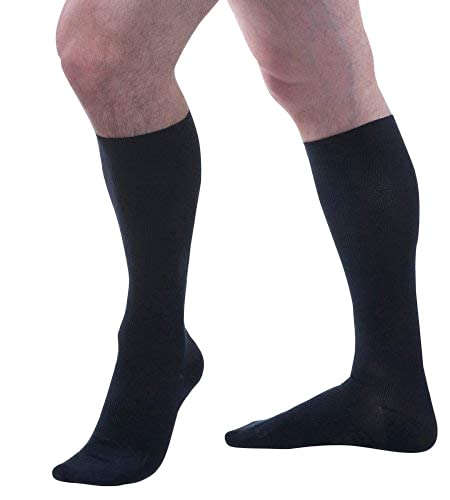 Image of Allegro Men's 20-30 mmHg Essential 102 Ribbed Compression Support Socks, Comfortable Support Garments for Men