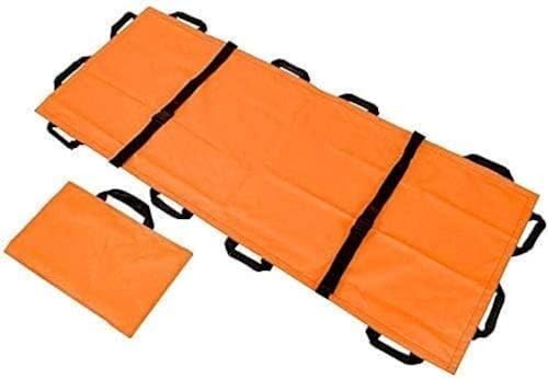 Civière Souple portative de Premiers Secours, civière Souple à 12 poignées en Toile épaisse avec Sac à Main 822,Orange