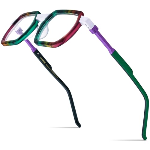 Image of HEPIDEM Matte Multicolor Acetate Glasses Frame Men Vintage Square Eyeglasses Optical Spectacles 9289