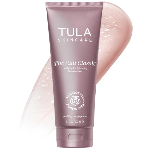 Image of TULA Skincare Cult Classic Purifying Face Cleanser, Sparkling Rose, Daily Wash for Pores & Skin Balance with Prebiotic Extracts, Antioxidants & Turmeric, Deep Cleansing Formula, 6.7 FL OZ