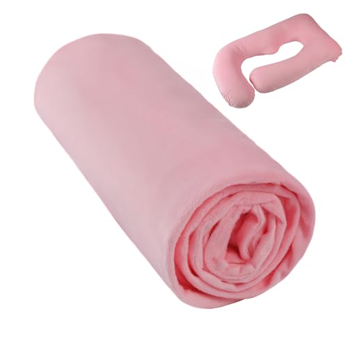 Image of Pregnant Woman Pillowcase, 57 inchx 28 inch Pregnant Woman Replacement Pillowcase, Velvet Replacement Pillowcase, Double Zipper Cotton Fabric, Super Soft (Pink-Only Pillowcases)