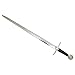 Medieval Warrior Knights Templar Long Sword with Sheath Steel Guard, Leather Wrapped Handle (Dark Prince)