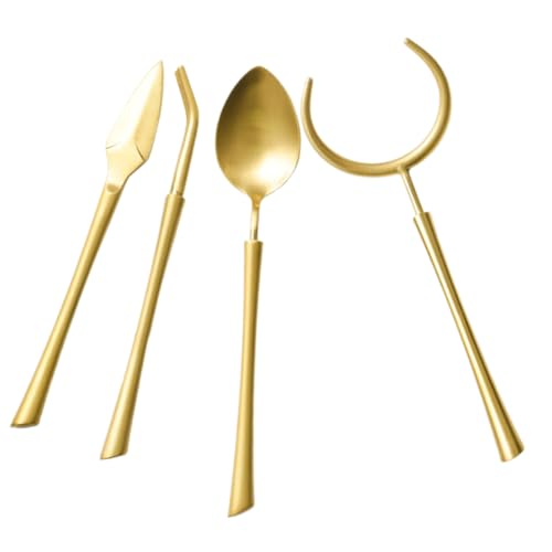 Unomor 1set Stainless Steel Gongfu Tea Tools Chinese Tea Ceremony Accessories for Home Restaurant Elegant Clip Fork Spoon and Knife