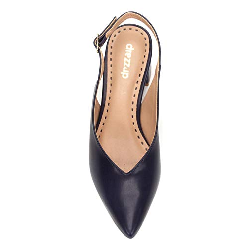 Scarpin Drezzup Chanel Salto Grosso - Marinho - 35