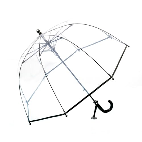 Parapluie transparent incassable ThreeH à 8 baleines pour enfant noir