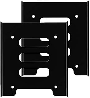 [2 Packs] GLOTRENDS 2.5" to 3.5" SSD/HDD Mounting Bracket Kit-Black Metal Frame Adapter for Hard Drive