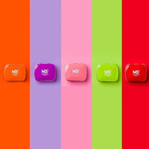 "IMPACTMINTS" Sugar-Free Mints (Pack Of 5) 14G Each -Peach, Strawberry, Fresh, Black Currant, Ice, For Pleasant And Everlasting Breath, Product Of Germany