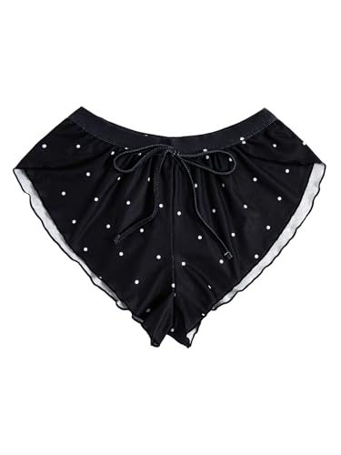 Image of MakeMeChic Women's Pajama Bottoms Floral Print Tie Front Micro Short Side Slit Summer Lounge Shorts