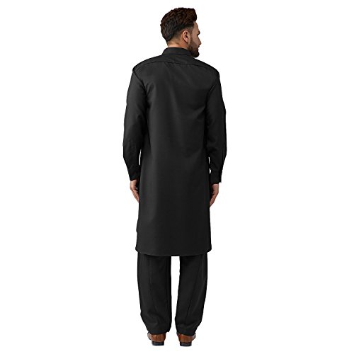 Sojanya (Since 1958 Men'S Black Cotton Kurta Pathani Set, Size 383