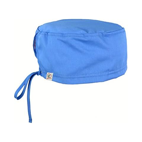 JONATHAN UNIFORM Adjustable Working Scrub Cap Spa Hat, Unisex Workwear Cap Tie Back for Beauty Vet Spa Clinic Ceil Blue Cover