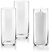 Set of 3 Glass Cylinder Vases 10 Inch Tall - Multi-use: Pillar Candle, Floating Candles Holders or Flower Vase – Perfect as a Wedding Centerpieces