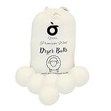 Wool Dryer Balls 6-Pack - Premium Natural Fabric Softener, Reusable, Eco-Friendly Reduces Clothing Wrinkles and Saves Drying Time. Replaces Dryer Sheets - Plastic Balls and Liquid Softener