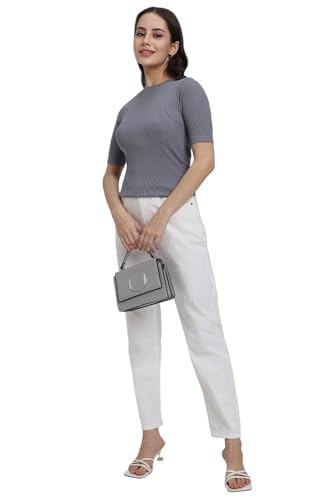 Image of Forever 21 Womens Solid Regular Fit Basic T-Shirts