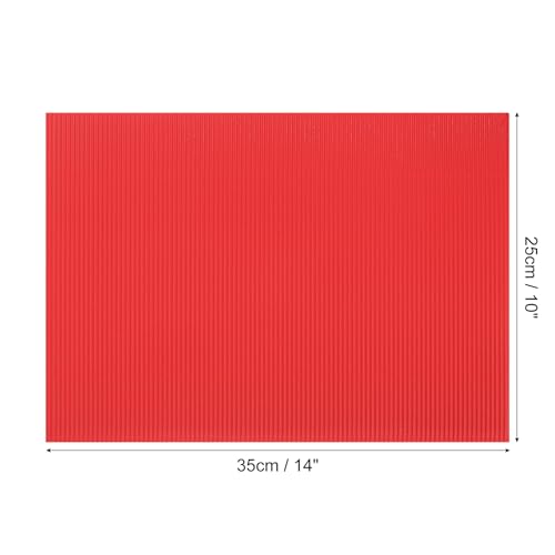 Image of uxcell 10pcs Corrugated Cardboard Paper Sheets,Red,14 inch x 10inch,for Craft and DIY Projects