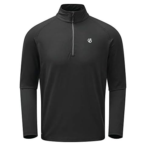 Dare 2b Fuse Up II Core Stretch Lightweight Quick Drying Half Length Zip Inner Zip Chin Guard Stretch Midlayer - Black, M Cover