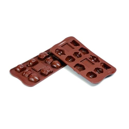 Silikomart Platinum Tea Time Silicone Chocolate Mold, Brown