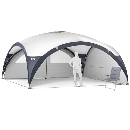 Trail Dome Gazebo with Sides Portable Steel Pole Shelter Outdoor Event Camping Garden 4 Walls 2 with Doors & Windows UPF50+ Sun Protection 4000mm Waterproof Vent Bag (4.5m x 4.5m x 2.25m)