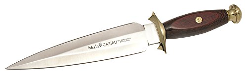 MUELA CARIBU Coral Pakkawood - Cuchillo de caza con funda de cuero