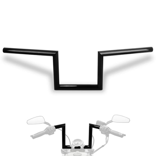 Image of 1 inch 25mm Z Bar - 8 inch Rise Handlebar w /Pre-Drilled Holes Universal For Harley,Honda, Yamaha, Suzuki, Kawasaki, Most Motorcycle Chopper Cruisers Bobber Bike Cafe Racer,any custom applications