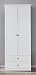 Newfurn Garderobenschrank Mehrzweckschrank Landhaus Garderobe Schuhschrank Flurschrank Schrank II 81x196x 41 cm (BxHxT) II [Mikka.twentythree] in Weiß Dekor/Weiß Dekor Flur Diele