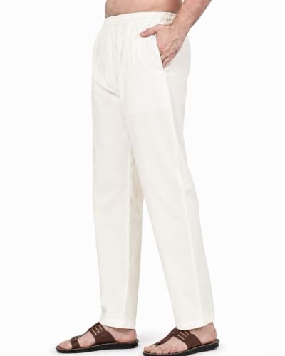 Image of Men's Premium Cotton Pyjama Bottoms - Regular Fit, Elastic Waistband, Soft & Breathable Fabric for Ultimate Comfort