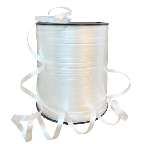 GIFTEXPRESS 500 Yards White Curling Ribbon – Waterproof Balloon Ribbon for Gift Wrapping, Party Decor, Florals & DIY Crafts, White Balloon Strings