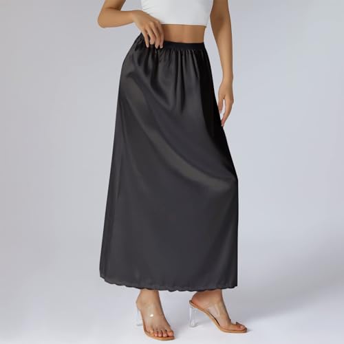 Jupe longue en satin doux finitions premium pour look raffiné
