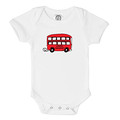 The Spunky Stork Unisex Baby London England Double Decker Bus Organic Bodysuit