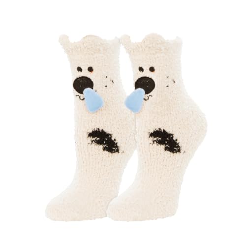 Image of Benefeet Sox Funny Animal Fuzzy Socks for Women Girls - Cute Fluffy Slippers, Cozy Warm Winter Plush Sleeping Socks