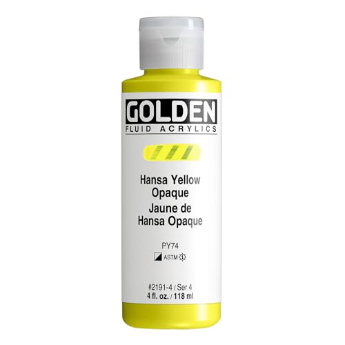 Golden Acrylic: Acrílico Fluido: 119ml. (Botella) Amarillo Hansa Opaco