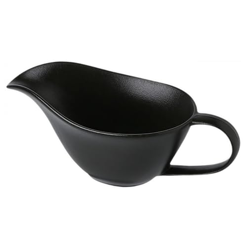 Porcelain Gravy Boat Sauce Boat Syrup Jar Sauce Cup Ceramic Gravy Jug Sauce Bowl Creamer Pitcher Ceramic Serving Dish with Handle for Sauce, Salad Dressing, Creamer, Broth (Black)