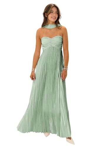 Chiffon Bridesmaid Dress for Women A Line Strapless Long Formal Bridesmaid Dresses with Scarf KA006