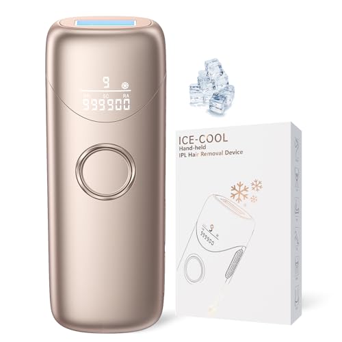 Depiladora Laser IPL con Función de Enfriamiento, Depiladora Luz Pulsada con HR/SC/RA, 600NM Onda de Luz Roja, 9 Nivel de Energía, Max 19.8J, 999.900 Flashes para Hombre, Mujer, Depilación Cuerpo