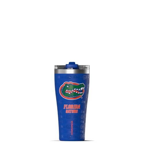 Hydrapeak Officially Licensed Florida Gators 30oz Stainless Steel Tumbler with 2-in-1 Dual Sip or Straw Lid Cup Holder Friendly Insulated Travel Bottle Drinks Stay Cold for Any UF Fan