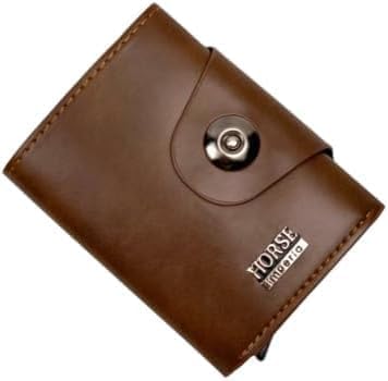 محفظة جلدية للرجال بتصميم احترافي باللون الداكن مع حماية RFID وسعة 7 بطاقات