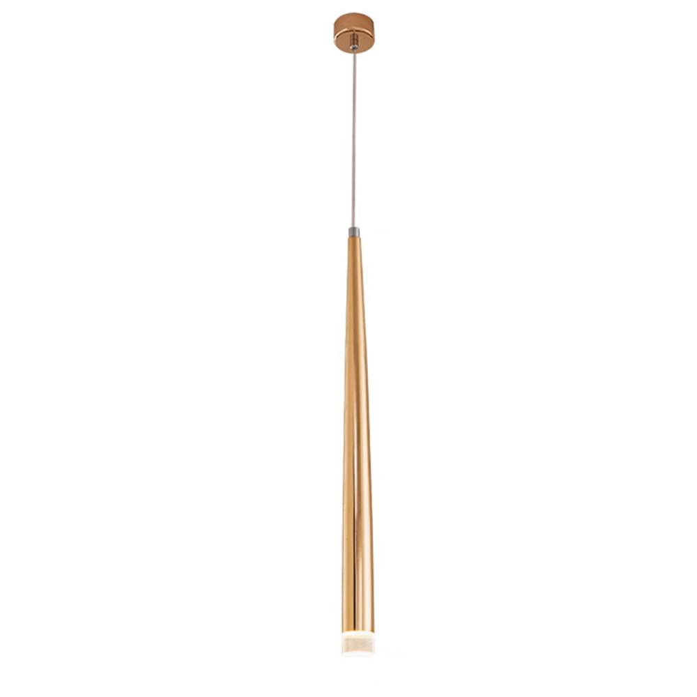 Colgante LED moderno de tubo largo dorado para techo de restaurante