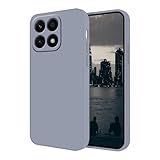 Hlgcokro Compatible with Honor X6b Case Silicone with Soft Microfiber Lining, Phone Case for Honor X6b Slim Dark Green Shockproof Bumper Cover (Grey)