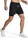 EIGIOO Men's 2 in 1 Running Shorts Quick Dry Gym Workout Tennis Training Yoga Sports Athletic Shorts with Pockets Black XL