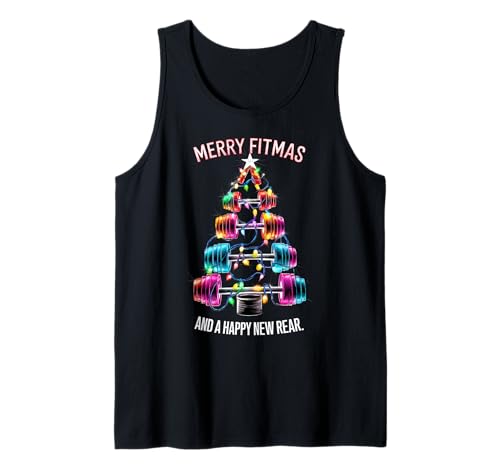 Merry Fitness Happy New Rear Workout Christmas Fitness Gym Tank Top