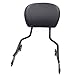 HTTMT MT501-005-BK Adjustable Black Backrest Sissy Bar with Pad Compatible with ALL YEAR Harley Davidson Touring Road King Street Glide (Need Docking Compatible with Install Sold Separately)