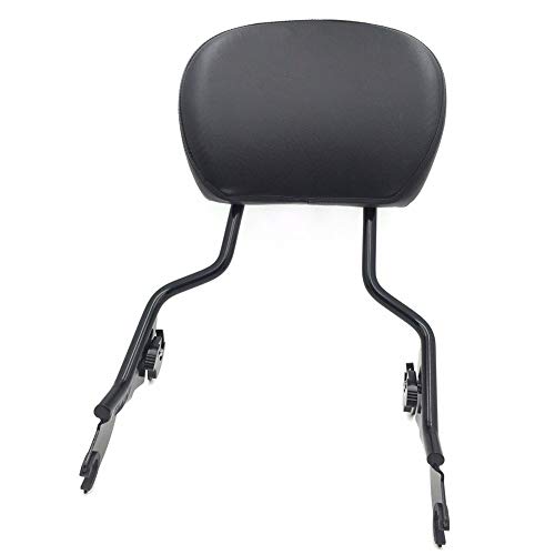 HTTMT MT501-005-BK Adjustable Black Backrest Sissy Bar with Pad Compatible with ALL YEAR Harley Davidson Touring Road King Street Glide (Need Docking Compatible with Install Sold Separately)