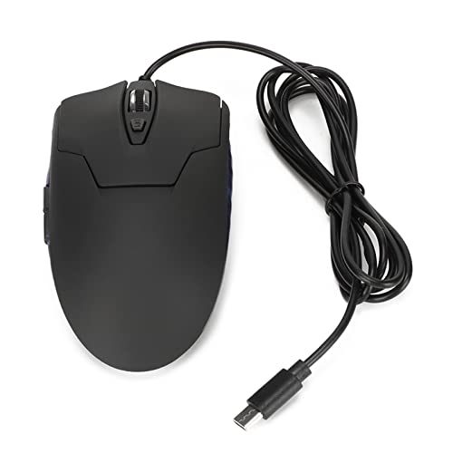 Taidda Ratón con Cable para Juegos, Retroiluminado Azul, Teclas Multimedia Ergonómicas, dpi Ajustable para Oficina, Estudio, ABS, 1 Unidad