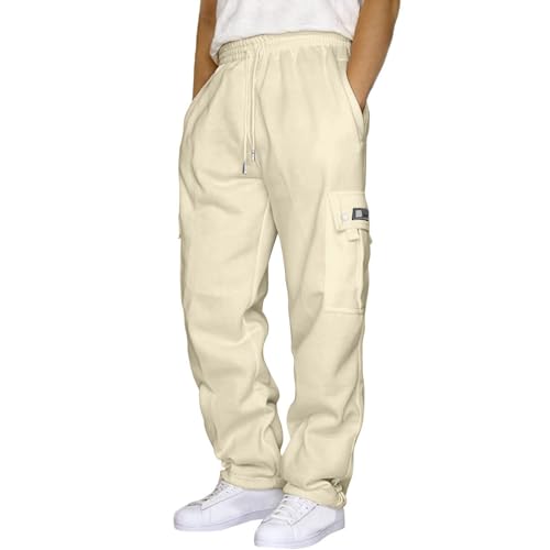 Pantalon de fitness hommes couleur unie avec poche et cordon de serrage