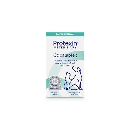 Protexin Cobalaplex 60 Kapseln Ergänzungsfuttermittel für Hund und Katze Orales Cobalamin (Vitamin B12) zur Unterstützung des Verdauungstraktes.