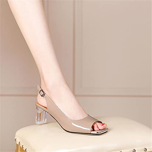 Sandales carrées talons hauts style concise été avec bride arrière